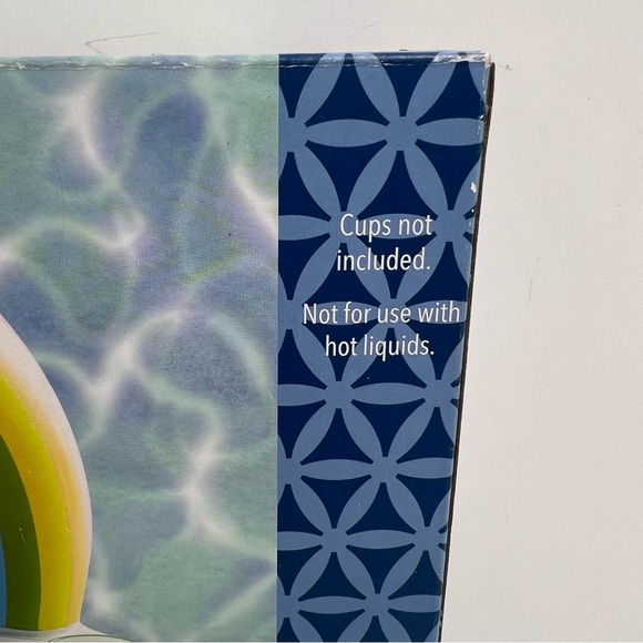 Vintage Pier 1 Inflatable Pool Raft Rainbow Bar Cup Holders New Old Stock Retro - Picture 3 of 9